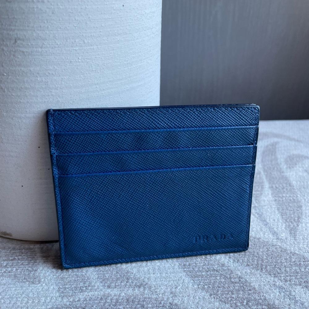 Prada blue card holder